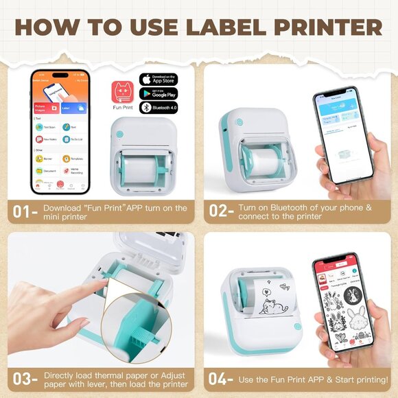 Portable Mini wireless thermal label sticker Printer - Picture 12 of 14